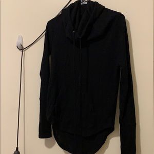 Black cowlneck hoodie